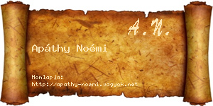Apáthy Noémi névjegykártya